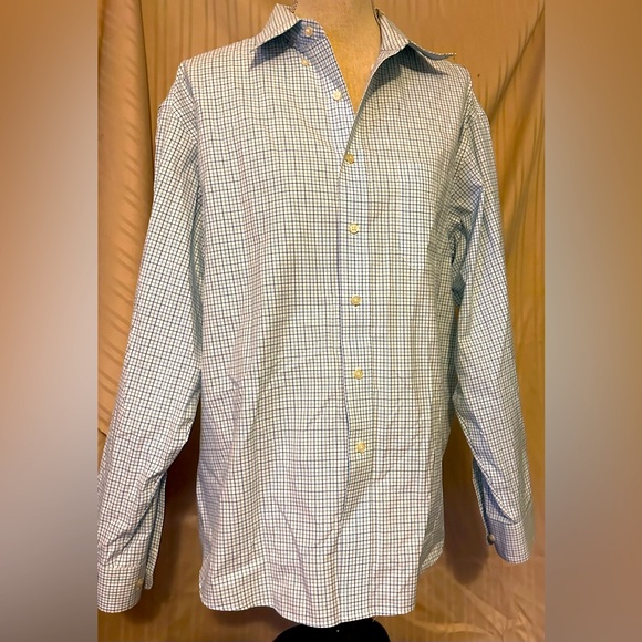 EUC Jos. A. Bank checked button down dress shirt size Large in different blues - Picture 1 of 4